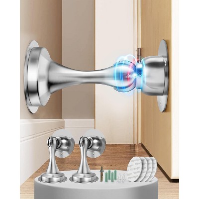DOMETOUR Magnetic Door Stoppers for Bottom of Door: Upgraded Strong Magnet Door Stop Security Door Holder to Keep Door Open