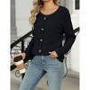 Women's Button Detail Long Sleeve T-Shirt Ribbed Knit Loose Fit Casual Top - 4 of 4