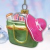 Coastal Beach Bag Glass Christmas Ornament, Ocean Seaside Nautical Home Tree Decoration| OrnamentallyYou - 4 of 4