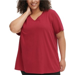 Calvin Klein Womens Cotton V Neck Basic T-Shirt - 1 of 1