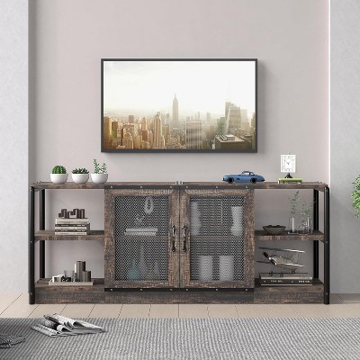 Homhougo TV Stand for TVs up to 70" Dark Grey