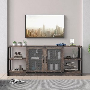Homhougo TV Stand for TVs up to 70" Dark Grey - 1 of 4
