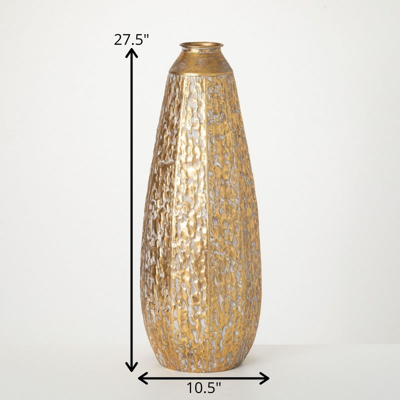 27.5"H Sullivans Gilded Hammered Tall Vase, Gold, 5 of 6