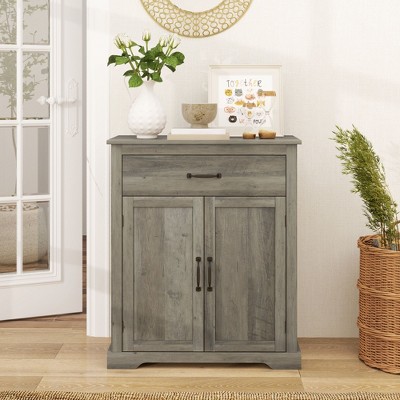 NicBex Farmhouse 2-Doors Sideboard,Kitchen Storage Cabinets with 2 Barn Doors and Drawer for Kitchen,Living room,and Dining Room