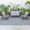 Leisuremod Walbrooke Modern 3 Piece Patio Set with Brown Aluminum Frame - 3 of 4