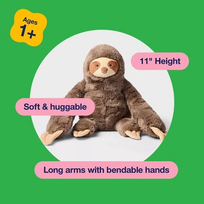 Детские мягкие игрушки Gigglescape 11" Sloth Stuffed Animal - Gigglescape™: Polyester, Zoo Animal, Ages 1+ — фото 5