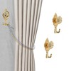 Unique Bargains Curtain Holdbacks Peony Hooks Iron 5.43"x2.36" 1Pair - 2 of 4
