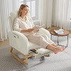 Modern Nursery Rocking Chair, Comfortable Rocker Recliner with Side Pocket, Footrest and USB Port, Mid Century Upholstered Rocker Glider, High Back - 2 of 4