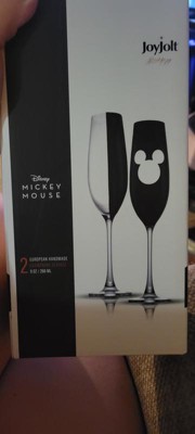 Disney Luxury Mickey Mouse Crystal Stemmed Champagne Flute Glass - 9 oz -  Set of 2