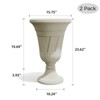 NAYSAYE Planter Trophy Flower Pot Set of 2 Stylish Resilient HDPE Material for Modern Indoor Outdoor Garden Spaces, 15.75"*15.75"*23.62" - 3 of 4