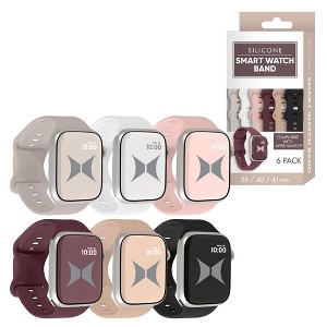 Xtreme Smart Watch Soft Silicone Band 6 Pack – Small Size, Multicolored, Waterproof, New Buckle Design - 1 of 4