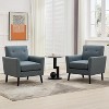 Mid-Century Modern Accent Chair – Linen Upholstery, 350LB Capacity & Hardwood Legs (Beige/Blue/Camel) for Living Room, Office, Bedroom - 3 of 4