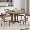 Round Dining Table for 4, 47 Inch Wooden Kitchen Table with Sturty Legs, Dining Room Table, Circle Table, Brown Dinner Table - 3 of 4