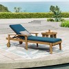 Gulches Blue Patio Chaise Lounges - Adjustable Slat Panel Recliners with Cushions - 4 of 4