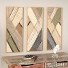 Set of 3 Wooden Geometric Handmade Textured Diagonal Wall Decors - Olivia & May: Lattice Panels, Boho Style - 2 of 4