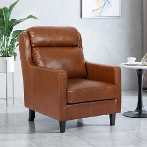 28.25'' Upholstered Club Chair with Waterfall Back, Tapered Legs, Rubberwood Legs and Plush Seating - 1 of 4