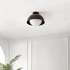 Syluna 13.75" Flush Mount - FLU4101 - Oil Rub Bronze/White - Safavieh - 3 of 4