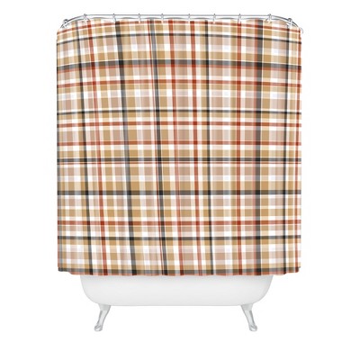 Neutral Weave Shower Curtain Brown - Deny Designs