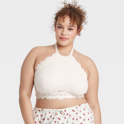 Women's High Neck Crochet Lace Bralette - Colsie™