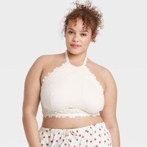 Women's High Neck Crochet Lace Bralette - Colsie™ - 1 of 3