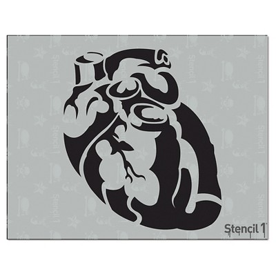 Stencil1 Heart Anatomical - Stencil 8.5" x 11"