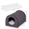 FURNIinspire Pet Crates And Houses Portable Heated Cat Bed Waterproof Pet House, Indoor Comfy Folding Cat House, Black, 21.25"*15.74"*13.5" - 3 of 4