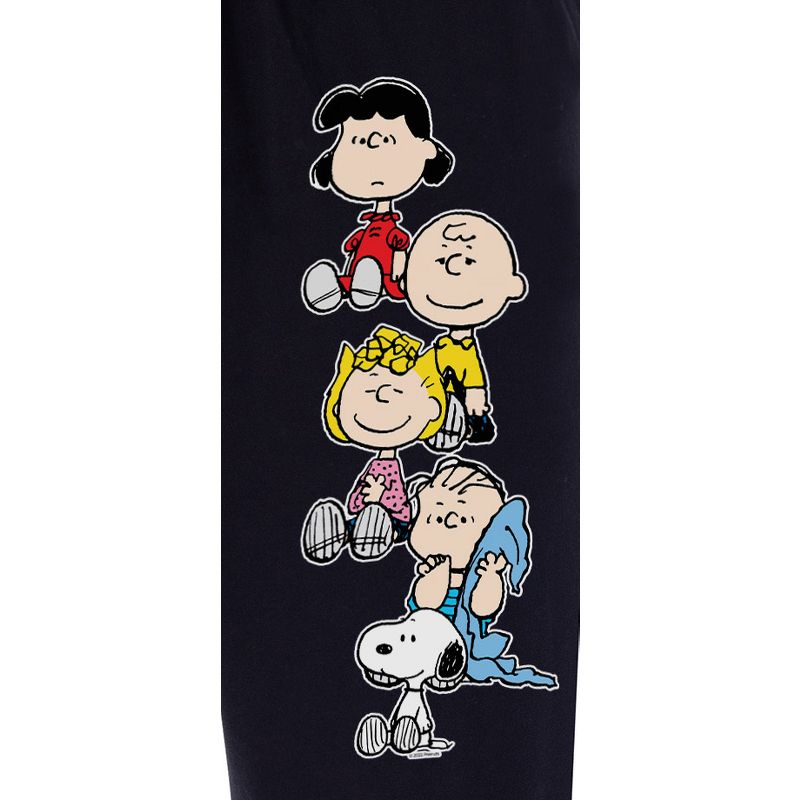 Peanuts Womens' Charlie Brown Snoopy Lucy Sally Linus Sleep Pajama Pants Black, 3 of 4