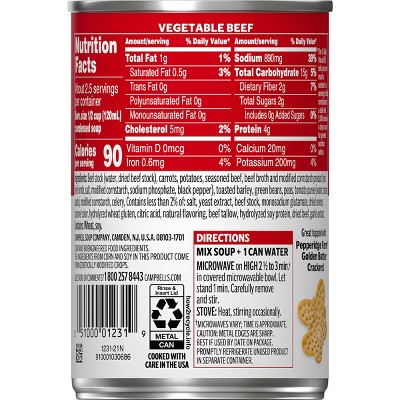 Campbell's Condensed Vegetable Beef Soup - 10.5oz : Target