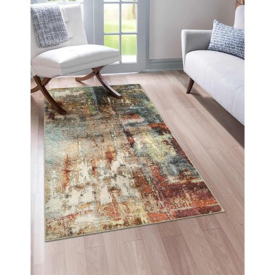 Lahome Modern Abstract Washable Area Rug-Soft Carpet for Living Room, Bedroom, or Office