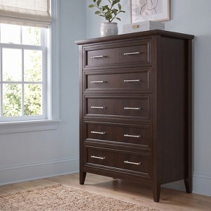 Martha Stewart Bedford Shaker 5-Drawer Chest with Premium Hardware and ...