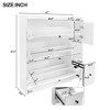 Shoe Cabinet with 3 Flip Drawers, Free Standing Shoe Organizer with Pull-down Seat, Hidden Shoe Storage Cabinet for Hallway Living Room - 4 of 4