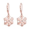 Guili Rosy Frost & Frosted Glimmer Sterling Silver Snowflake Drop Earrings with Cubic Zirconia and Rose Gold Finish, Inspired by Winter Elegance - 4 of 4