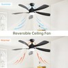 SKRAN 52 Inch Ceiling Fans with Lights Remote, Black Ceiling Fan, 3 Downrod, 5 Wood Blades,ETL Listed, Timer, 6 Speed Quiet DC Motor  Fans for Bedroom - 4 of 4
