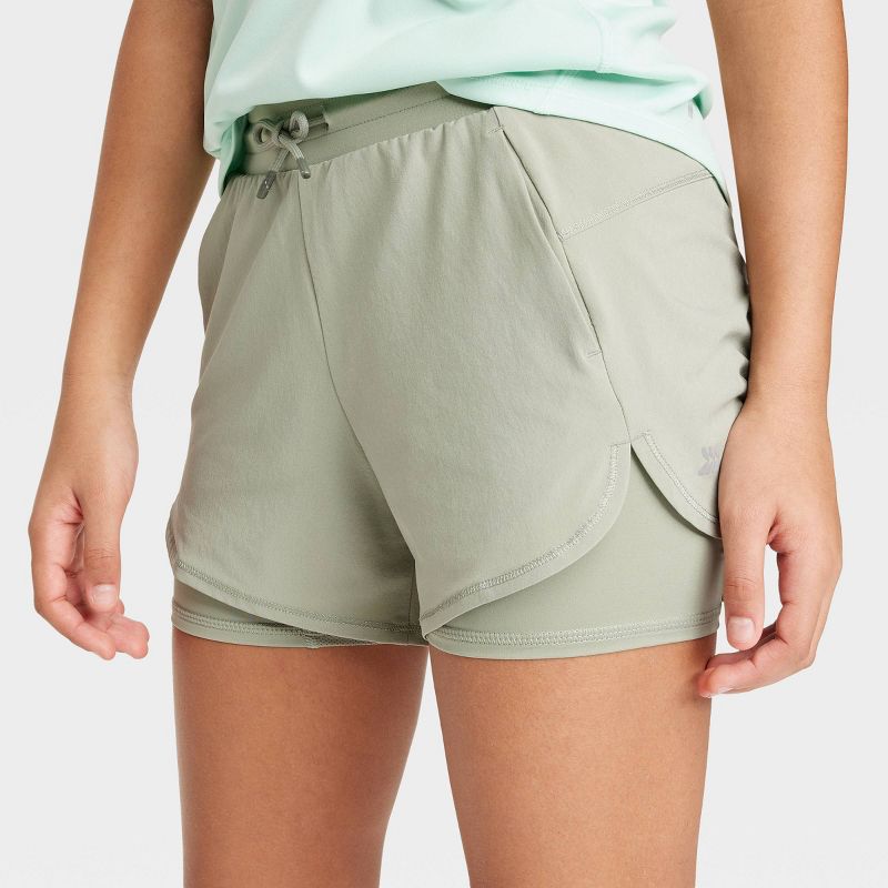 Girls' Double Layered Run Shorts - All In Motion™, 3 of 6
