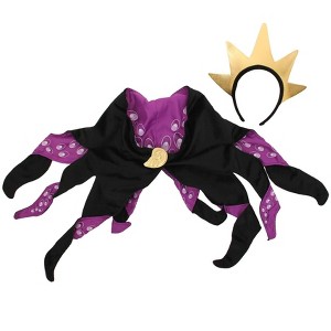 HalloweenCostumes.com One Size Fits Most  Women  Disney The Little Mermaid Ursula Headband Crown and Cape, Black/Purple/Brown - 1 of 4