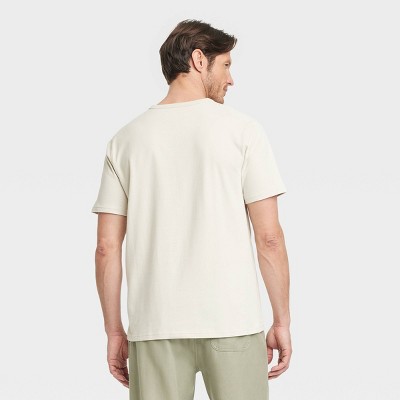 Мужские свитеры Goodfellow & Co Men's Vintage Short Sleeve Henley Shirt - Goodfellow & Co™ Light Beige S: Cotton, Midweight, Standard Fit, Pullover — фото 2