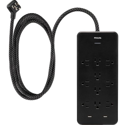 Philips 6-Outlet 4ft. WiFi Braided Extension Cord with Surge