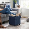 SONGMICS Storage Ottoman, Small Ottoman Foot Rest with Legs, 15 x 15 x 15.7 Inches Foot Stool, Ottoman with Storage, Load up to 660 lb, - 2 of 4