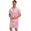 INSPIRE CHIC Men's Satin Sleepwear Short Sleeve Nightwear Shorts Summer Pajamas Set 2 Pieces - 2 of 4