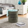 Danya B. Army Canvas Laundry Bucket Dusty Olive: Collapsible Hamper with Built-In Handles, Portable & Multipurpose - 3 of 4