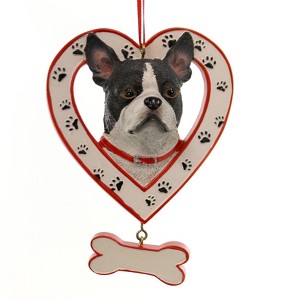 Personalized Ornament 4.5 Inch Dog Breed In Heart W/Bone Ornamnt Resin Canine Christmas - 1 of 2