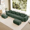 AENKYO U-Shaped Sectional Sofa, Oversized Velvet Modular Couch with 2 Movable Ottomans & Pillows, No Assembly Cloud-Like Comfort - 2 of 4