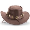 Collections Etc Leather Bullet Trimmed Hat - 3 of 4