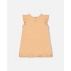 Deux par Deux Girl Organic Cotton Tunic with Frill and Print Light Orange and Ice Cream Cone - 3 of 4