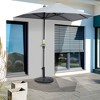 Outsunny 20lbs Half Round Patio Umbrella Base Outdoor Decorative Resin Parasol Stand Holder for 1.5", 1.9" Pole, for Lawn, Deck, Backyard, Garden - 3 of 4
