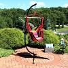 Sunnydaze Double Cushion Hanging Rope Hammock Chair with C-Stand - 265 lb. Weight Capacity - Sunset - 2 of 4