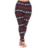 Women's Plus Size Printed Leggings - One Size Fits Most Plus - White Mark - 3 of 3