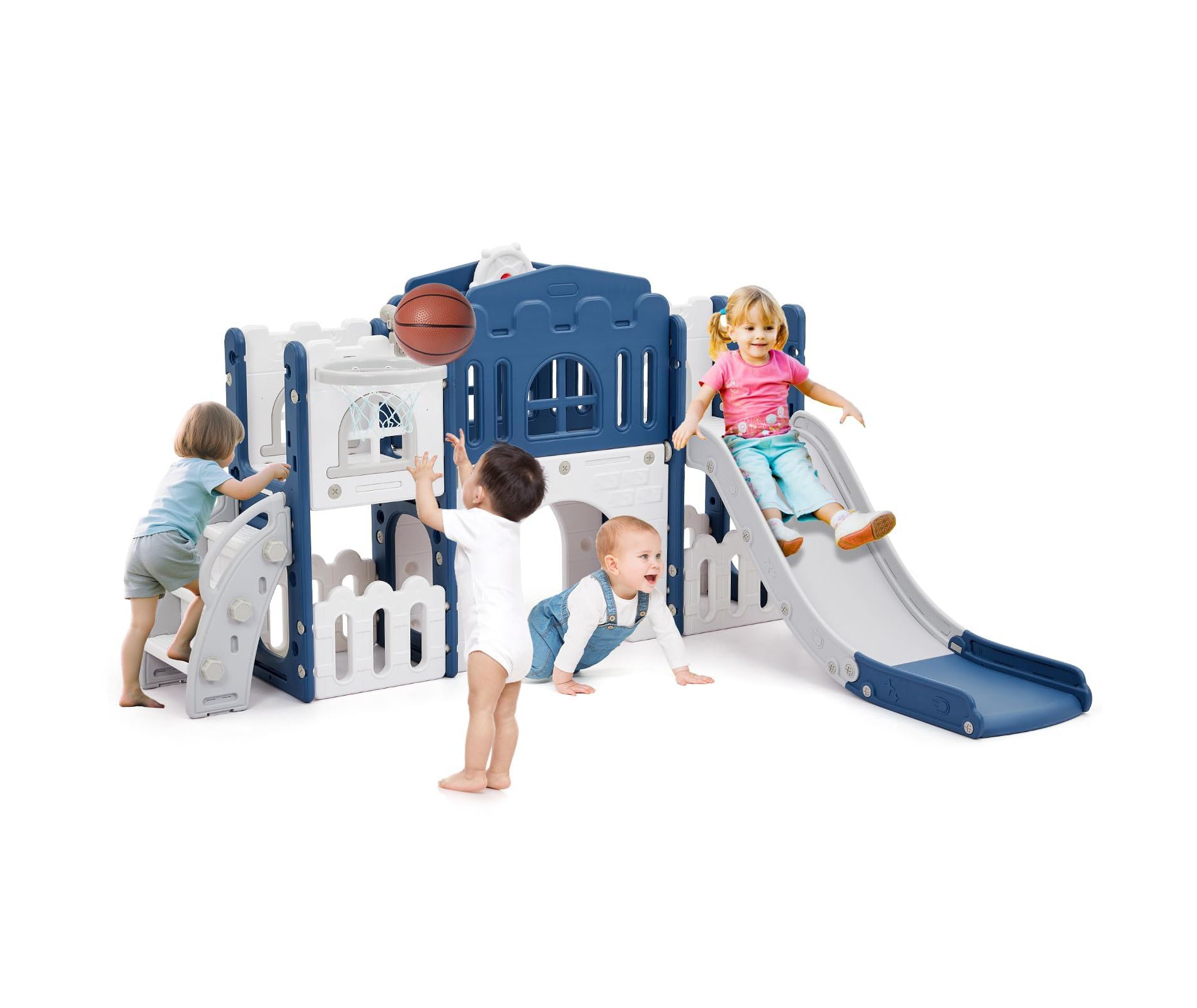 8-in-1 Kids Slide Set ¨C All-in-One Toddler Playset for Indoor & Outdoor Fun