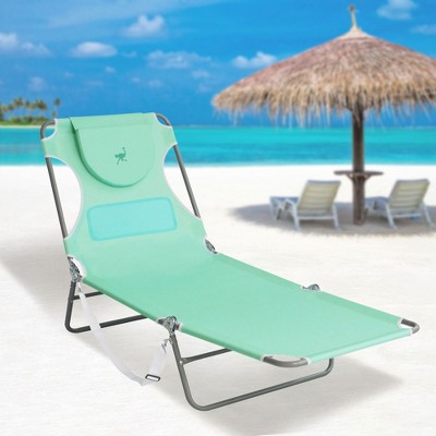 Teal Powder Coated Aluminum Outdoor Chaise Lounge with Cushions