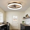 Airsurfer 20" Ceiling Fan with Color-Changing LED Light, Black with Blue-Gray Blades, 7-Blade Fandelier, Remote Included - 3 of 4